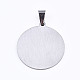 201 Stainless Steel Quote Pendants STAS-T044-221P-2