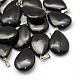 Pendentifs en pierre noire naturelle en forme de larme G-Q368-13-1
