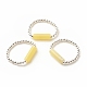 Natural Lemon Jade Column Beaded Finger Ring with Synthetic Hematite RJEW-JR00461-03-1