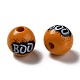 Perles de bois peintes à la bombe d'halloween WOOD-C002-04-3