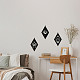 Craspire 3 pièce de décoration murale minimaliste bohème en bois de papillon - Panneaux muraux rustiques en forme de chat - Décoration murale lune et soleil avec crochet de suspension pour la maison AJEW-WH0249-008-7