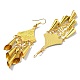 Golden Alloy Chandelier Earrings EJEW-D092-03C-G-2
