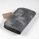頭蓋骨のリベットちりばめられた革の財布を持つ男性のクロス  亜鉛合金パーツ  グレー  15.5x10.5x3cm ABAG-N004-03A-2
