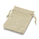 ポリエステル模造黄麻布包装袋巾着袋  クリスマスのために  結婚式のパーティーとdiyクラフトパッキング  ダークカーキ  30x20cm X-ABAG-R005-20x30-01-2