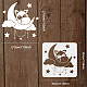 FINGERINSPIRE Moon Fox Stencil 30x30cm Large Cute Animals Stencil Fox Sleeping On The Moon Reusable Stars Clouds Pendants Craft Stencils for Painting on Wood Wall Fabric Home Decor DIY-WH0172-933-2
