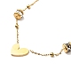 Synthetic White Shell Heart & Glass Column Pendant Necklace with Satellite Chains NJEW-G036-12G-2