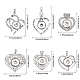 Chgcraft 6 piezas 6 estilo aleación de rhinestone colgantes de base a presión colgantes FIND-CA0006-90-4