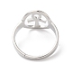 304 anillo ajustable ankh corss hueco de acero inoxidable para mujer RJEW-K245-39P-2