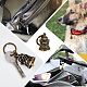 SUPERFINDINGS Biker Hanging Charms Kit Including 4pcs Brass Lion Bell Pendants and 4pcs Key Rings DIY-FH0004-77-6