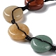 Браслеты из плетеных бусин в виде пончика/пи-диска из натуральных смешанных драгоценных камней BJEW-H239-01-2