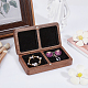 2-Slot Black Walnut Jewelry Magnetic Storage Boxes CON-WH0095-09B-4