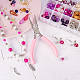 Pinze a becchi mezzotondi da 5 pollice con ganasce piatte mini pinze di precisione per gioielli fai da te che realizzano progetti di hobby rosa PT-SC0001-06-7