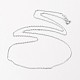 Ожерелья-цепочки из серебра 925 пробы с родиевым покрытием NJEW-N0048-39-18-2