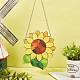Creatcabin Cadeau tournesol pour fenêtre à suspendre en acrylique - Attrape-soleil - Décoration murale - Décorations florales avec chaînes - Fermoirs pour femme AJEW-WH0258-479-6