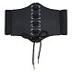 Imitation Leather Wide Elastic Chain Belt AJEW-WH0314-148A-1