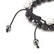 Bracelet de perles tressées en zircone cubique 2pcs 2 styles BJEW-JB08050-01-6