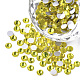 ガラスフラットバックラインストーンカボション  バックメッキ  多面カット半円形  黄水晶  ss16  3.8~4x1.5mm、約1440個/袋 RGLA-S002-16SS-33-1