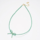 Collane di perline con gemme sintetiche (imitazione di smeraldi) NJEW-K108-03-01-1