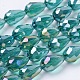Chapelets de perles en verre électroplaqué X-EGLA-D015-15x10mm-26-3