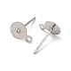 304 Stainless Steel Flat Round Blank Peg & Post Ear Studs Findings X-STAS-E025-1-2