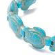 Bracelet extensible en perles de tortue turquoise synthétique teinte pour enfants BJEW-JB09389-02-2