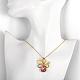 Real 18K Gold Plated Graceful Alloy Glass Flower Pendant Necklaces NJEW-BB00863-02-5