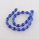 Gold Sand Lampwork Twisted Oval Beads Strands LAMP-O003-05-2
