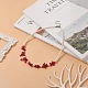 Ожерелья из бисера из окрашенной синтетической красной коралловой крошки и натурального жемчуга с градуировкой для женщин NJEW-TA00065-3