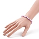 Bracelet extensible en perles de verre et cœur en acrylique pour femme BJEW-JB08393-3