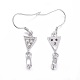 Rhodium Plated 925 Sterling Silver Earring Findings STER-F048-42P-2