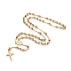 Collar de cuentas de rosario para hombres con cruz de crucifijo NJEW-I011-6mm-08-2