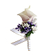 Boutonniere de ramillete de flores de imitación de cuero de pu HULI-PW0001-03B-1