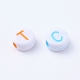 Craft Style Mixed Color Chunky Letter Acrylic Flat Round Beads for Kids Jewelry X-MACR-R481-M-3