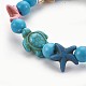 Bracelets extensibles pour enfants en perles synthétiques turquoise (teintes) BJEW-JB03889-01-2