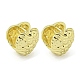 Textured Heart Rack Plating Brass Hoop Earrings EJEW-Z035-03G-1