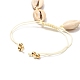 Bracelets de cheville en perles tressées en coquillage cauri naturel pour fille femme AJEW-AN00453-02-5