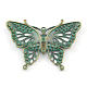 Pendentifs papillon en alliage de zinc sertis de strass PALLOY-R065-011-FF-2