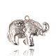 Placcato argento antico della lega dello smalto pendenti elefante ENAM-J206-02AS-2