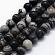 Chapelets de perles de pierre noire/soie noires naturelles X-G-I199-11-8mm-1