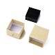 四角い紙引き出しジュエリーセットボックス  真鍮製リベット付き  指輪とブレスレットのギフト包装用  淡いチソウ  5x5x4cm CON-C011-01C-3