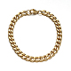 304 Stainless Steel Cuban Link Chain Necklaces and Bracelets Jewelry Sets SJEW-O065-B-04G-4