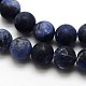 Natural Sodalite Frosted Round Bead Strands G-O039-12-10mm-1