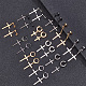 Anattasoul 24pcs 12 estilo 304 pendientes de gota de cruz de acero inoxidable EJEW-AN0003-52-5
