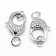 Brass Micro Pave Grade AAA Cubic Zirconia Lobster Claw Clasps ZIRC-P029-09-NR-2