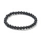 Bracelets extensibles en perles de verre rondes pour femmes adolescentes BJEW-A117-B-21-2