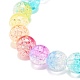 Bracciale elasticizzato con perline rotonde in acrilico arcobaleno per donna BJEW-JB07555-5