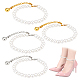 Pandahall elite 2 paia 2 colori staccabile da donna in plastica abs imitazione perla lacci per scarpe con perline per tacchi alti FIND-PH0007-46-1