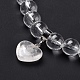 Bracelets en quartz cristal naturel avec breloque BJEW-K164-B01-2