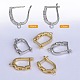 4 Pairs 2 Colors Brass Hollow Out Rectangle Hoop Earring Findings ZIRC-SZ0005-04-3