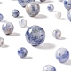 340pcs 4 tailles perles de jaspe bleu naturel G-LS0001-17-4